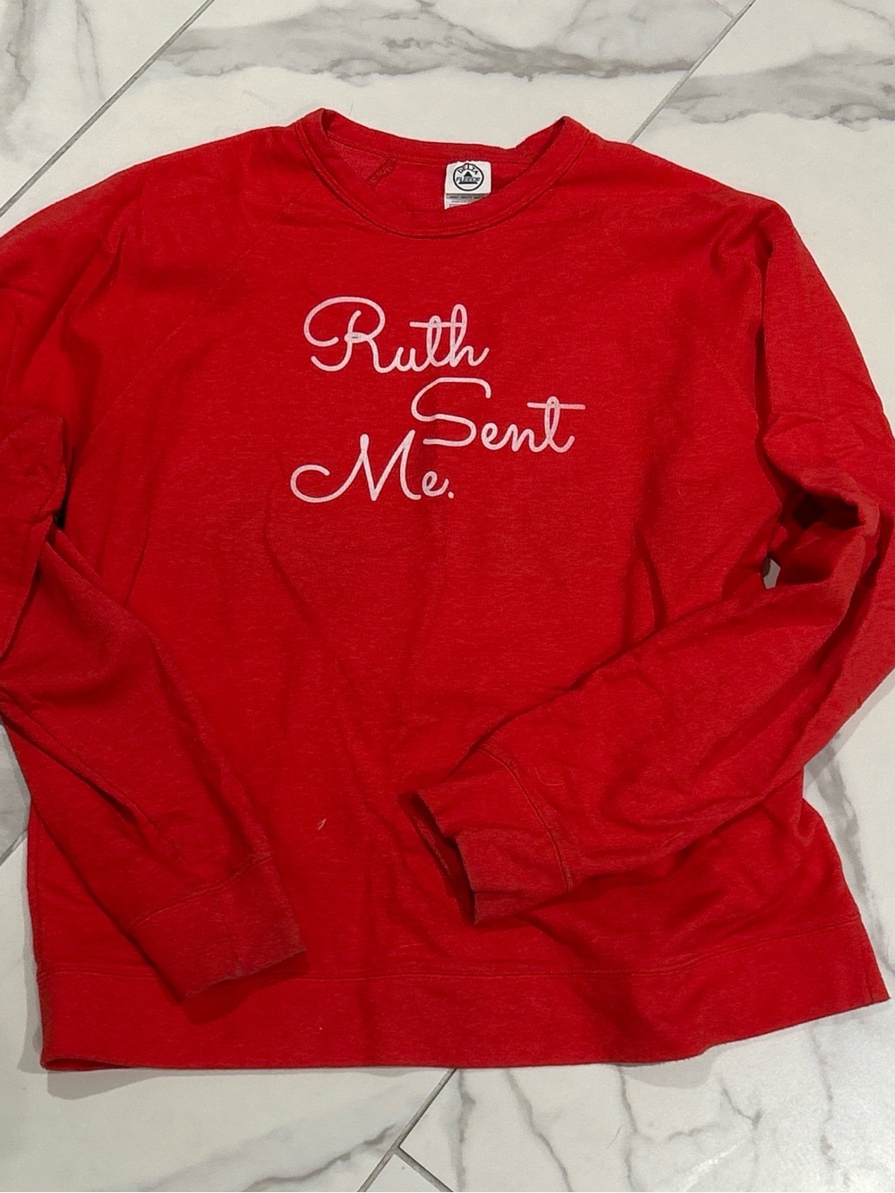 Delta Red Fleece Sweatshirt with Logo Tag